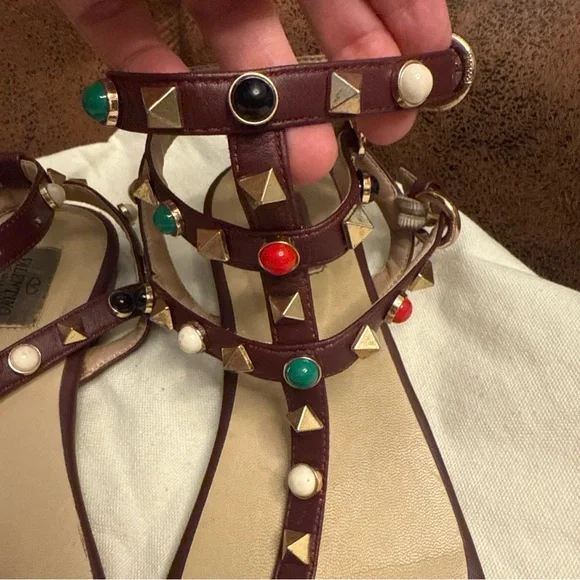 Studded Multicolor Sandals by Valentino Garavani size 39 runs small 38 - Picture 2 of 12